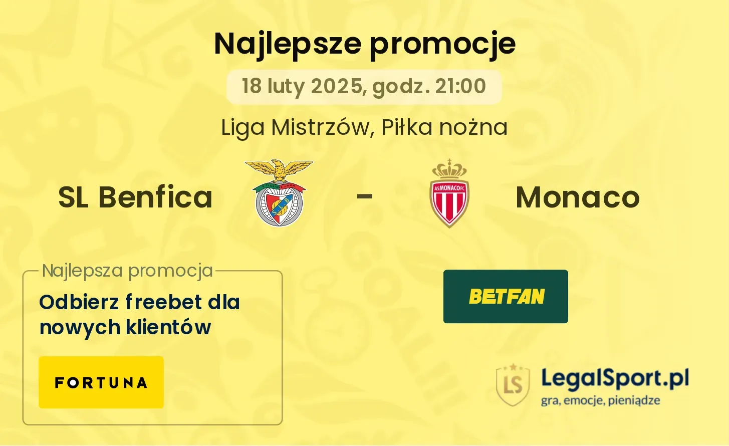 SL Benfica - Monaco promocje bukmacherskie