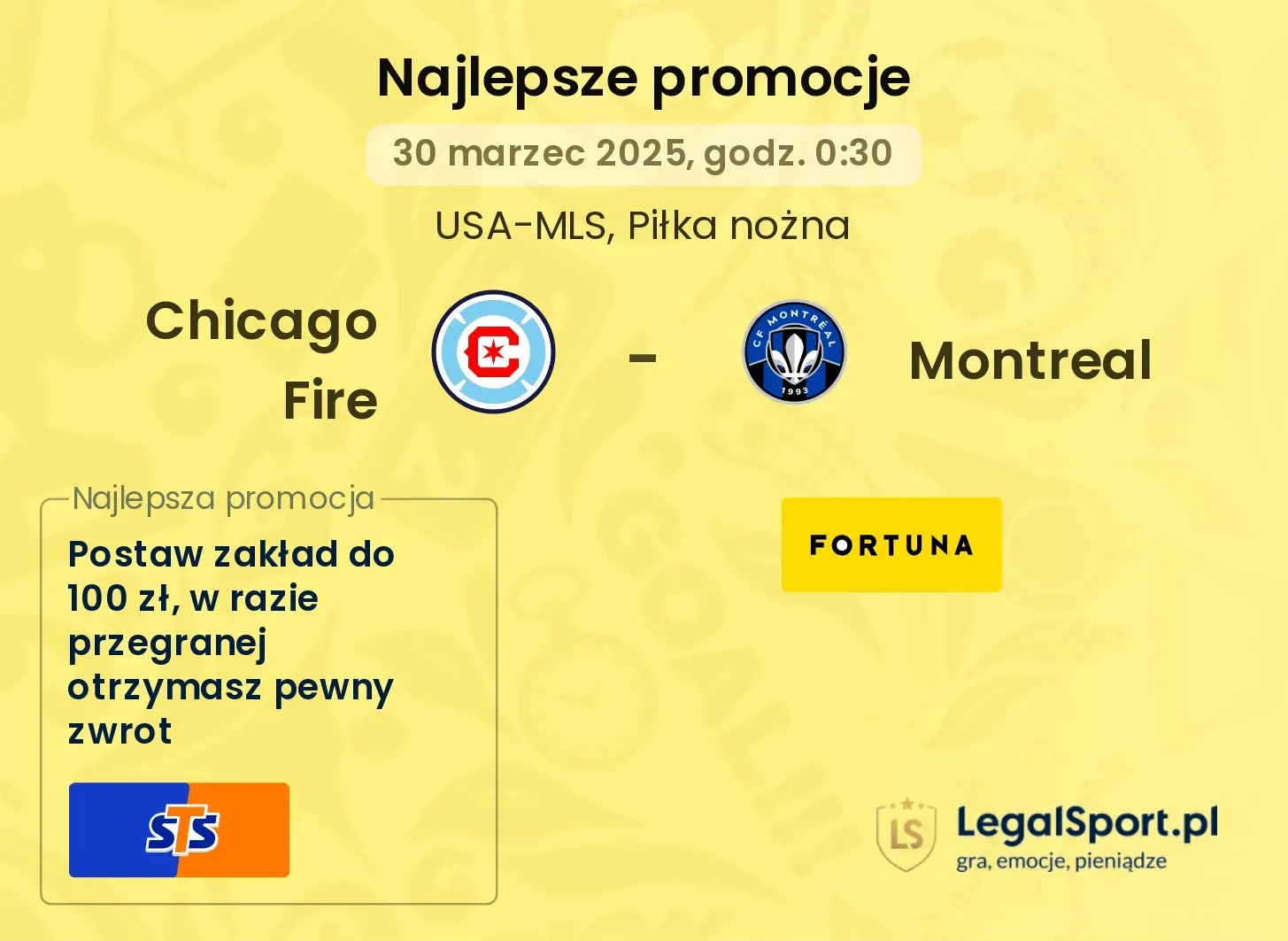 Chicago Fire - Montreal promocje bukmacherskie