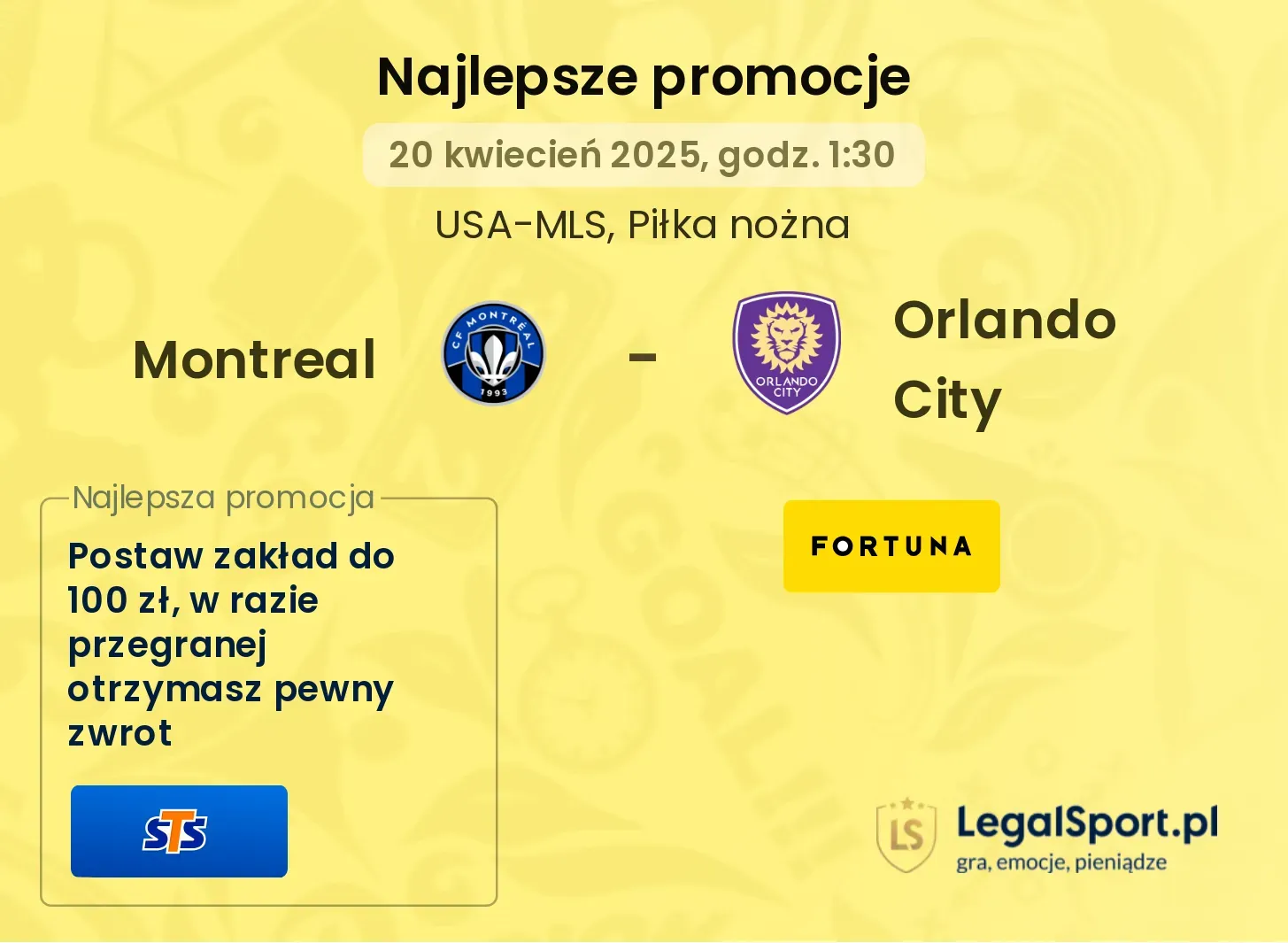 Montreal - Orlando City promocje bukmacherskie
