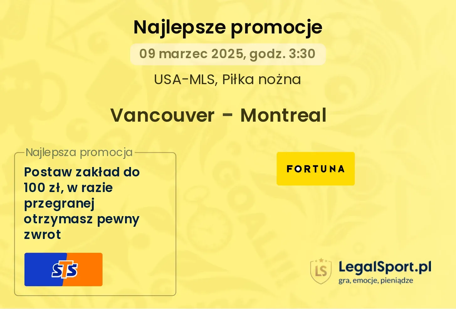Vancouver - Montreal promocje u bukmacherów