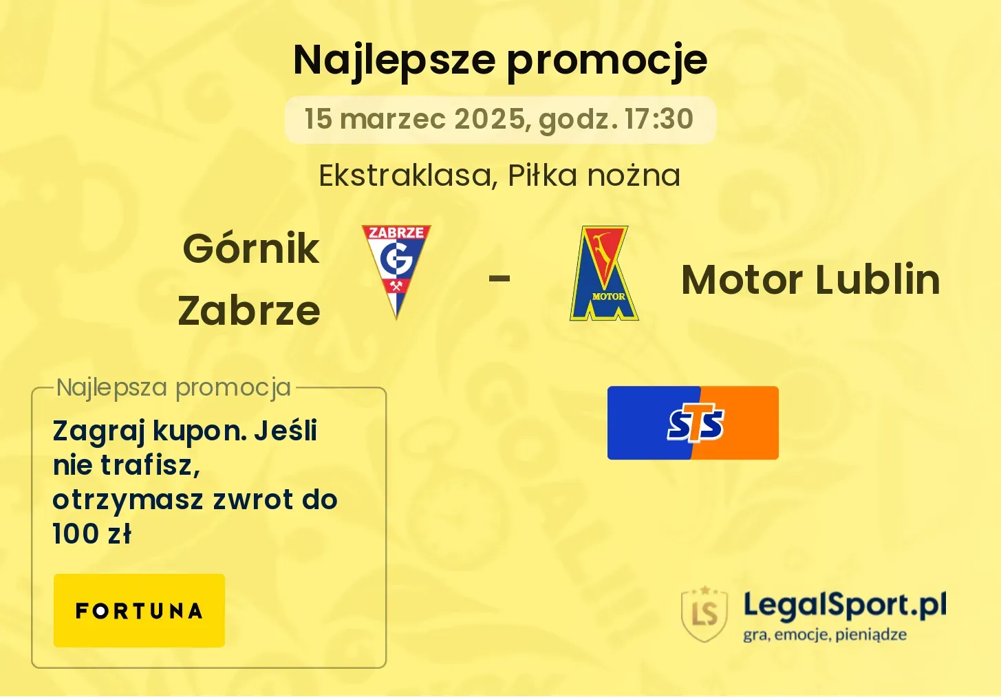 Górnik Zabrze - Motor Lublin promocje u bukmacherów