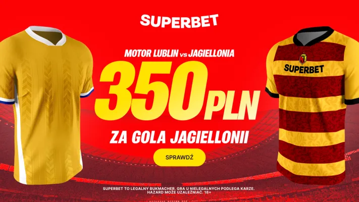 Superbet: Bonus 350 PLN za gola Jagiellonii Białystok w meczu z Motorem Lublin