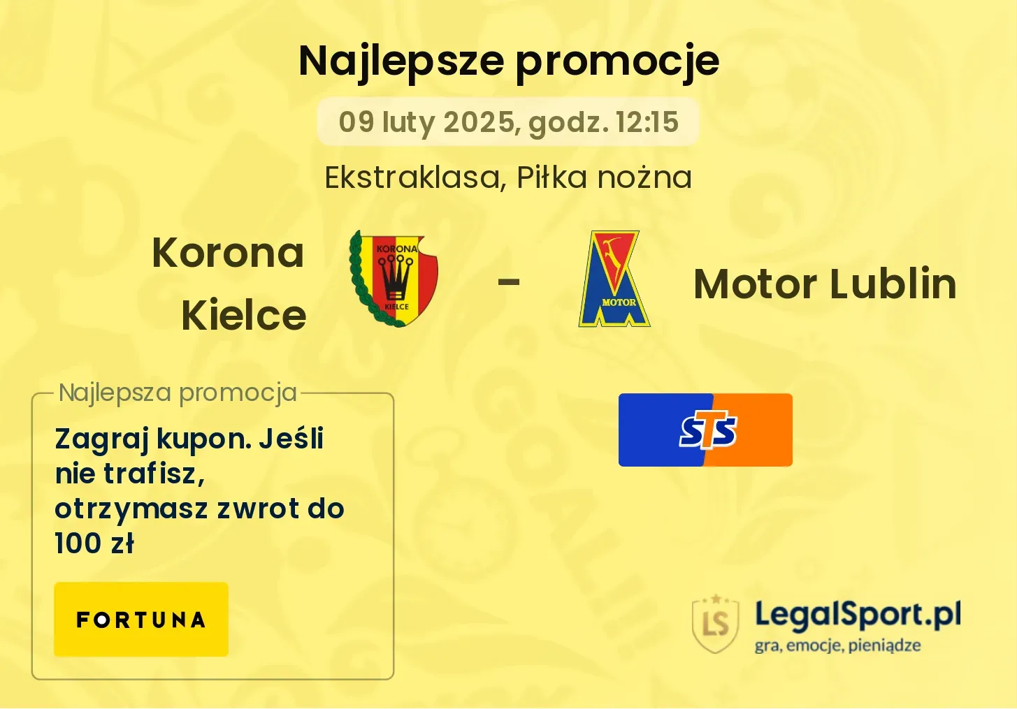 Korona Kielce - Motor Lublin promocje bukmacherskie