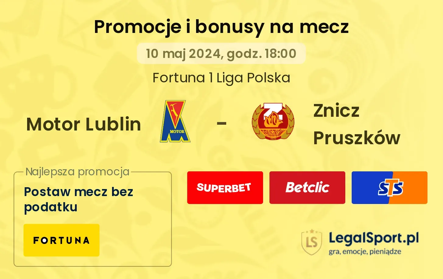Motor Lublin - Znicz Pruszków promocje bonusy na mecz