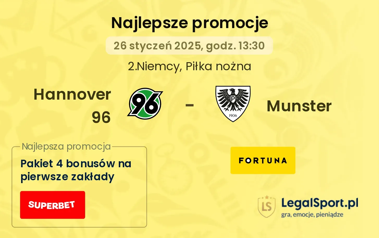 Hannover 96 - Munster promocje u bukmacherów