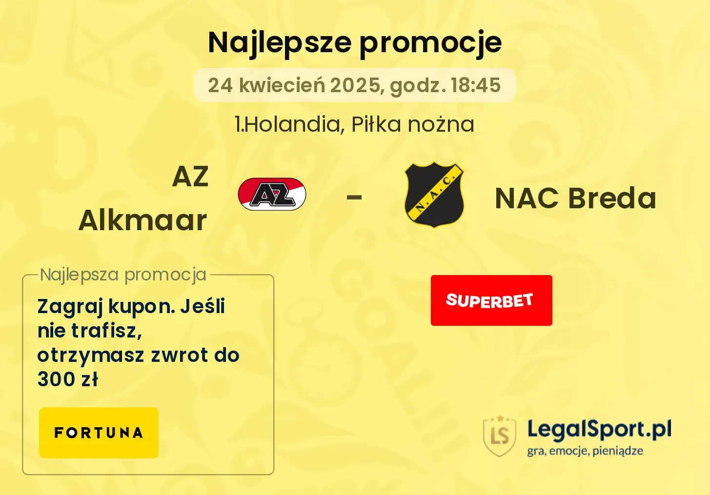 AZ Alkmaar - NAC Breda promocje bukmacherskie