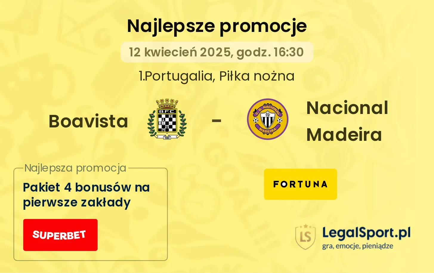 Boavista - Nacional Madeira promocje u bukmacherów