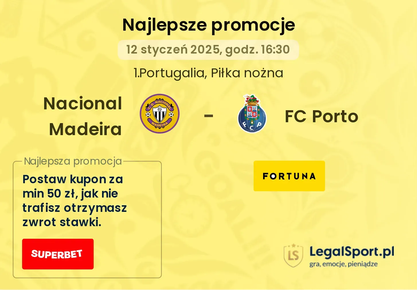 Nacional Madeira - FC Porto promocje u bukmacherów