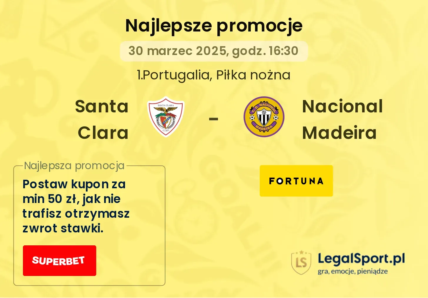 Santa Clara - Nacional Madeira promocje bukmacherskie