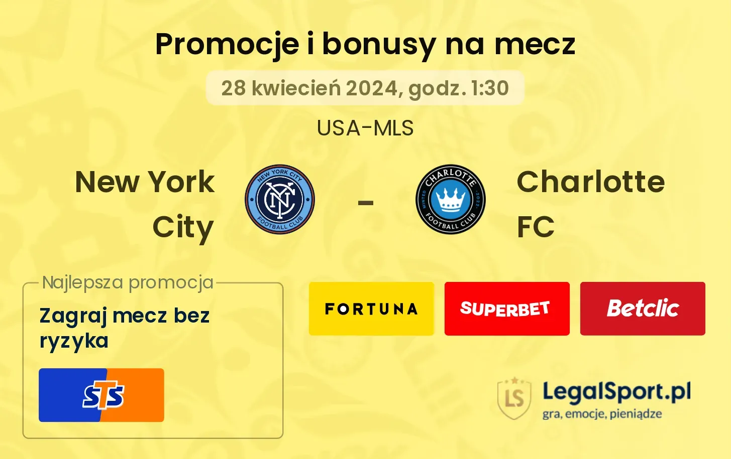 New York City - Charlotte FC promocje bonusy na mecz