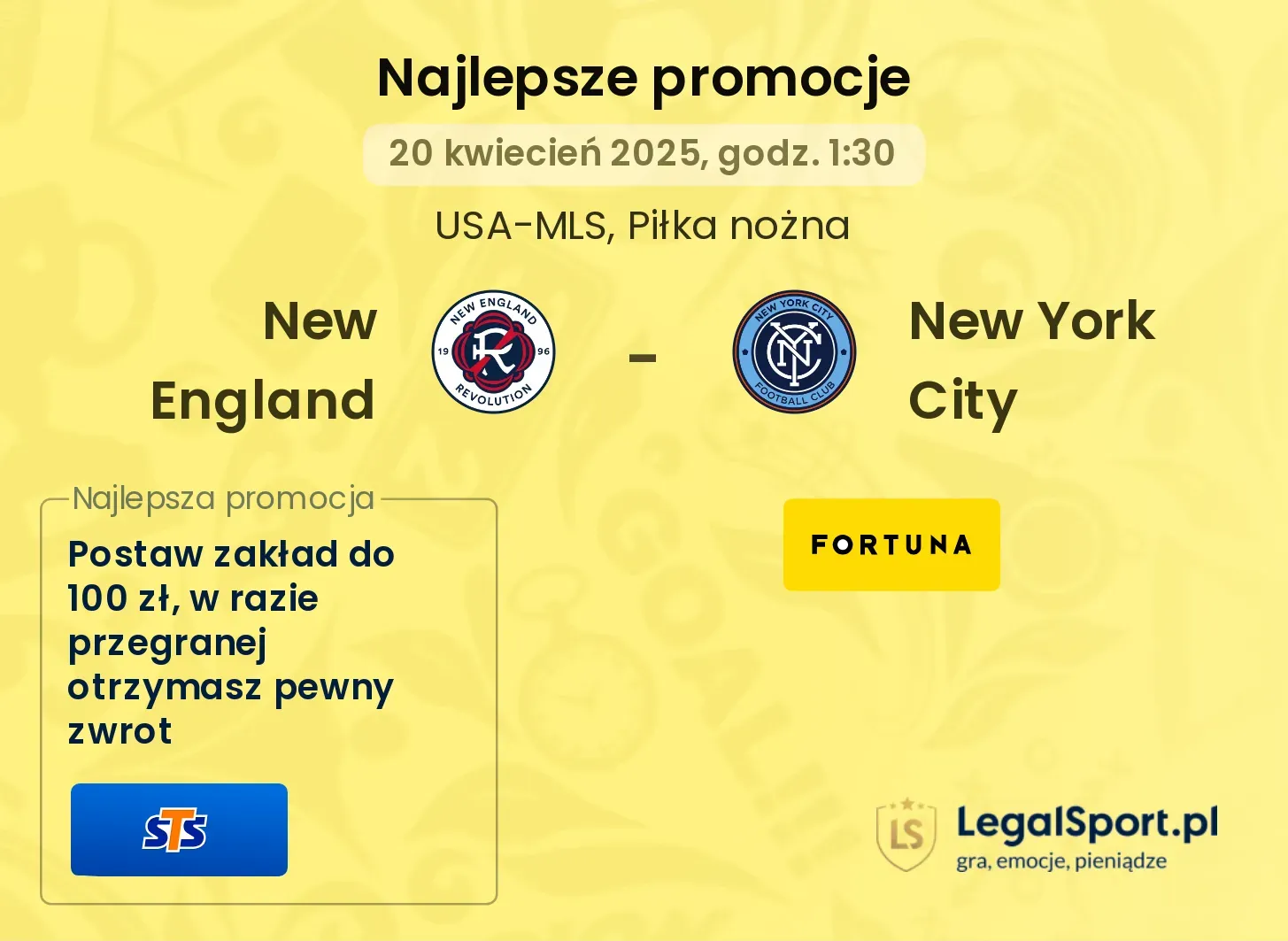 New England - New York City promocje bukmacherskie