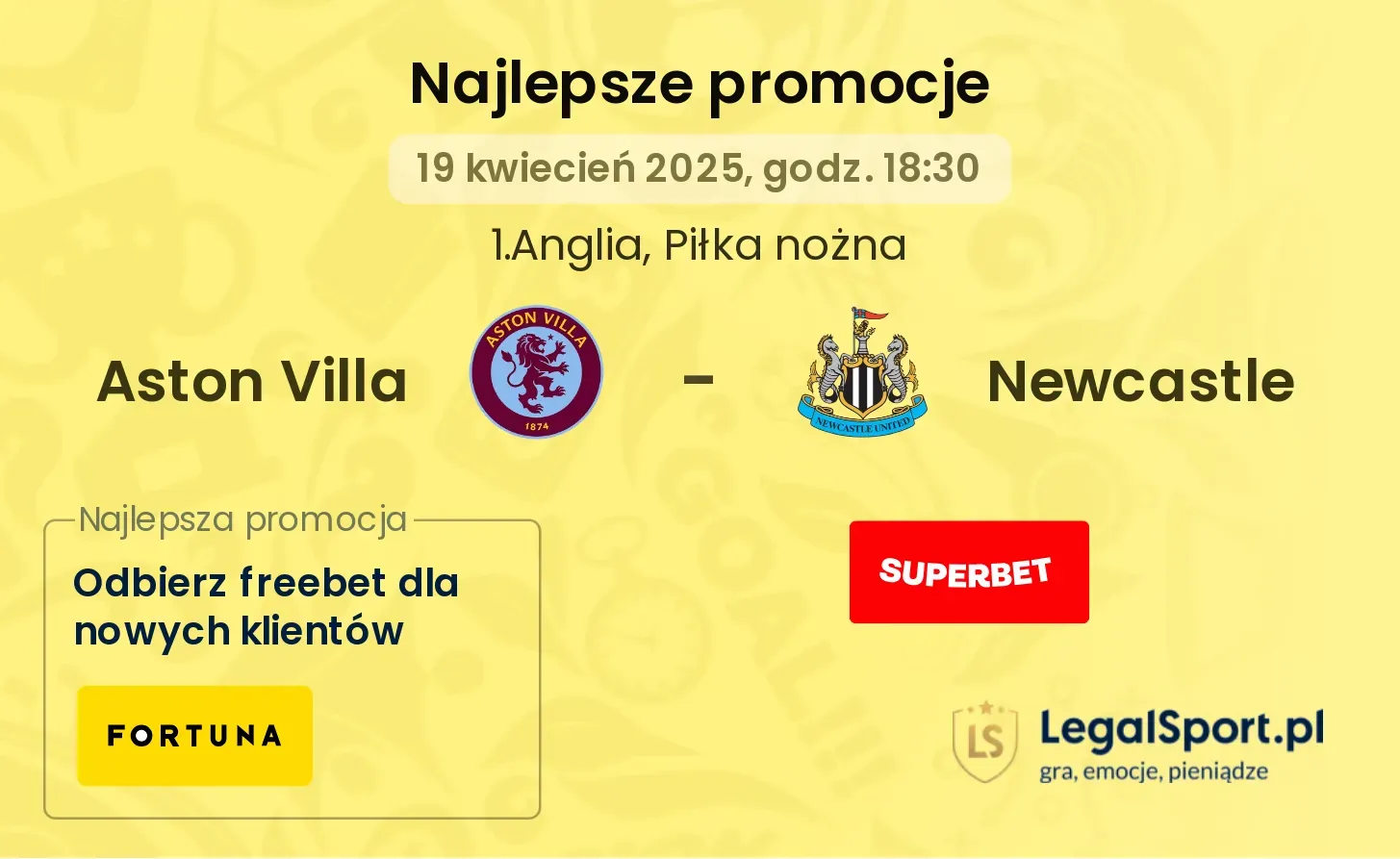 Aston Villa - Newcastle promocje u bukmacherów