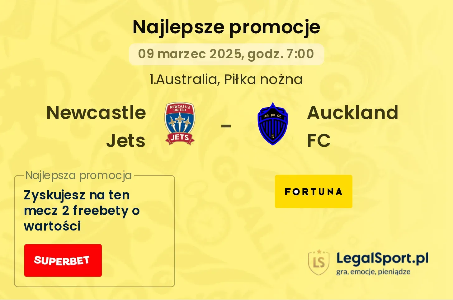 Newcastle Jets - Auckland FC promocje bukmacherskie