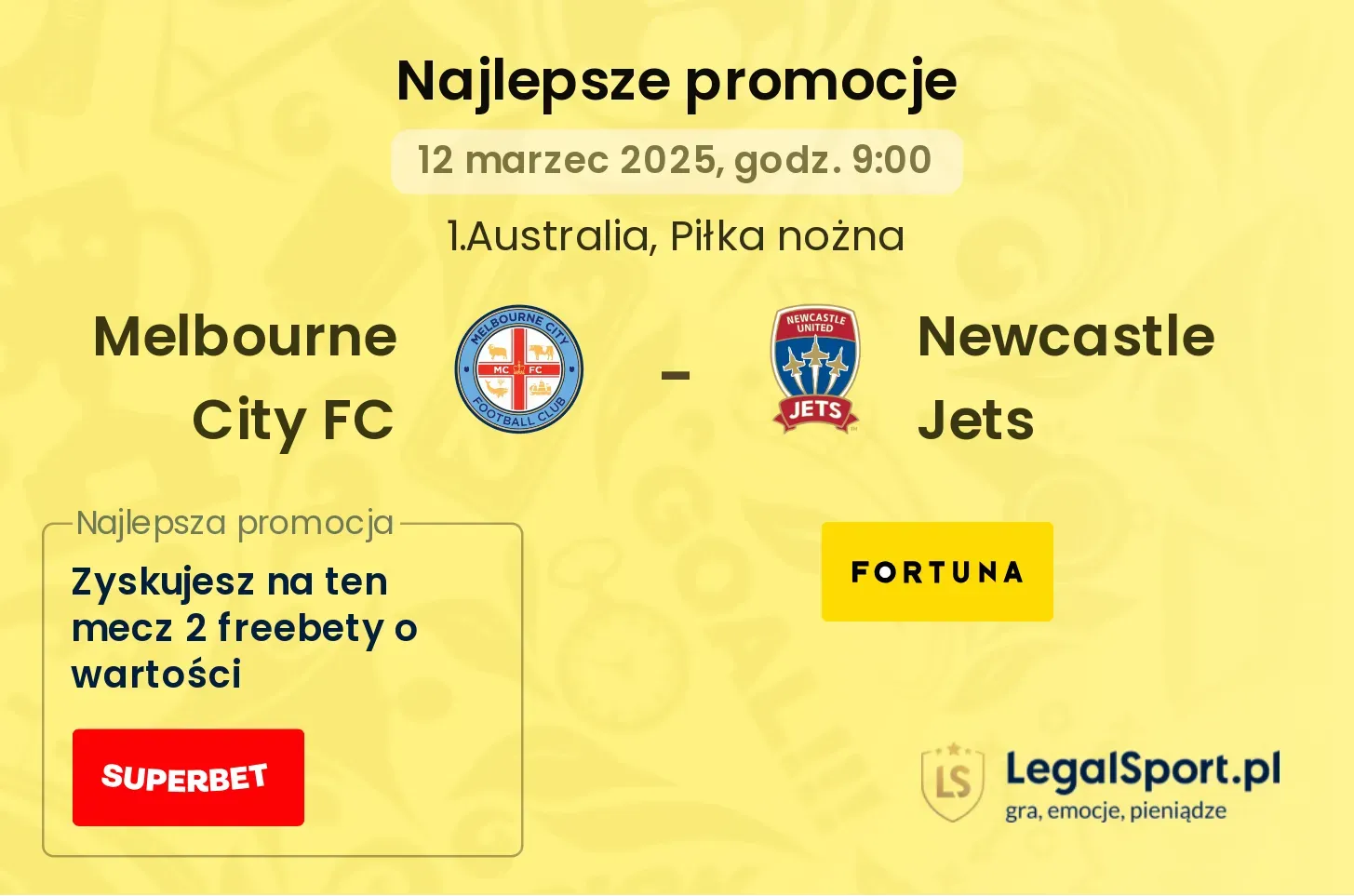 Melbourne City FC - Newcastle Jets promocje u bukmacherów