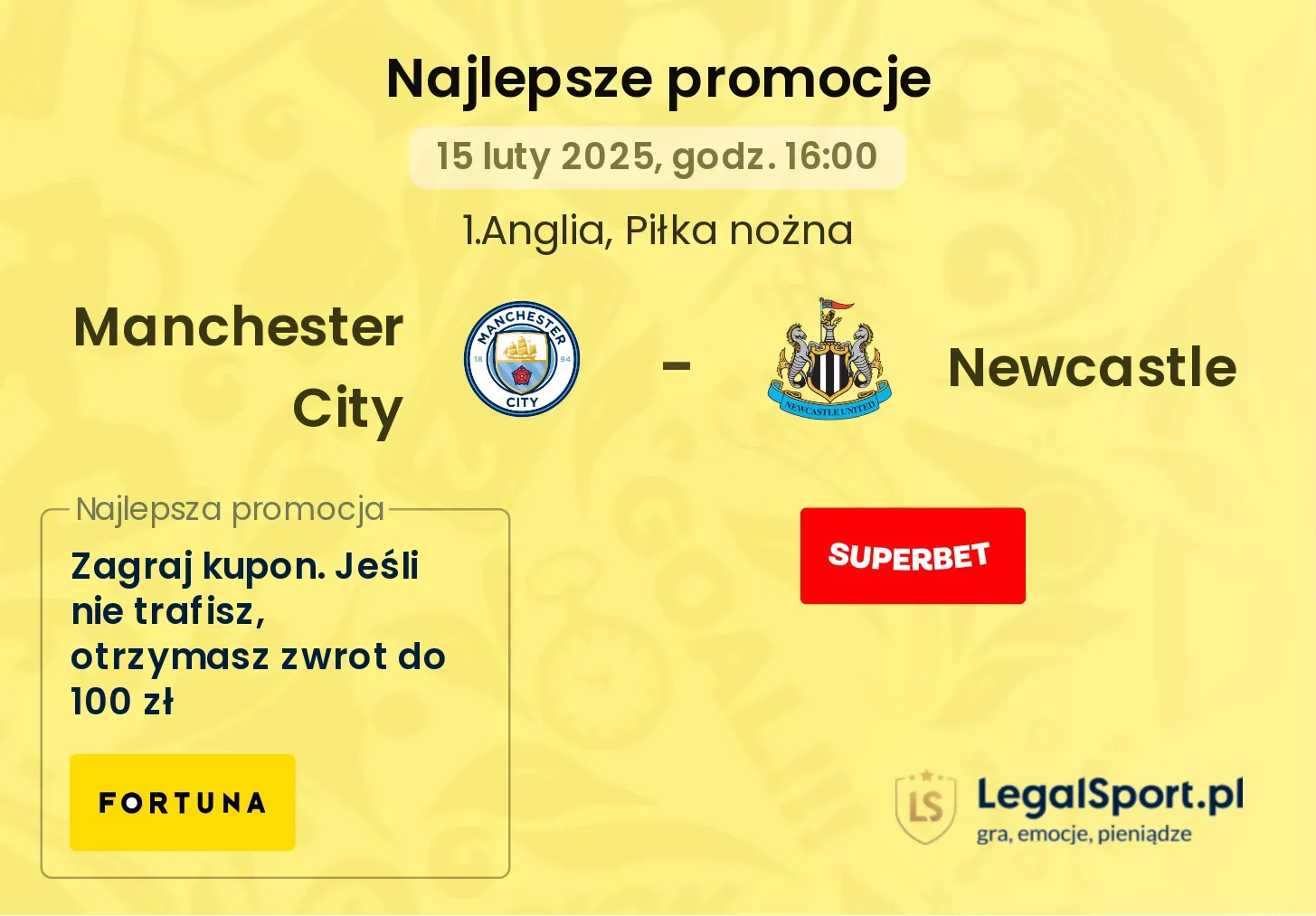 Manchester City - Newcastle promocje bukmacherskie