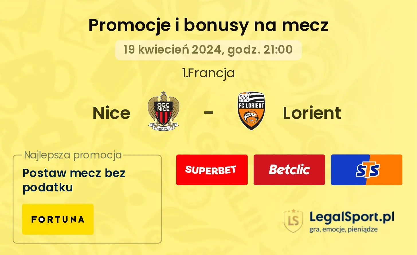 Nice - Lorient promocje bonusy na mecz
