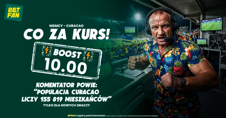 BETFAN: Kurs 10.00 na słowa komentatora o populacji Curacao w meczu Niemcy – Curacao