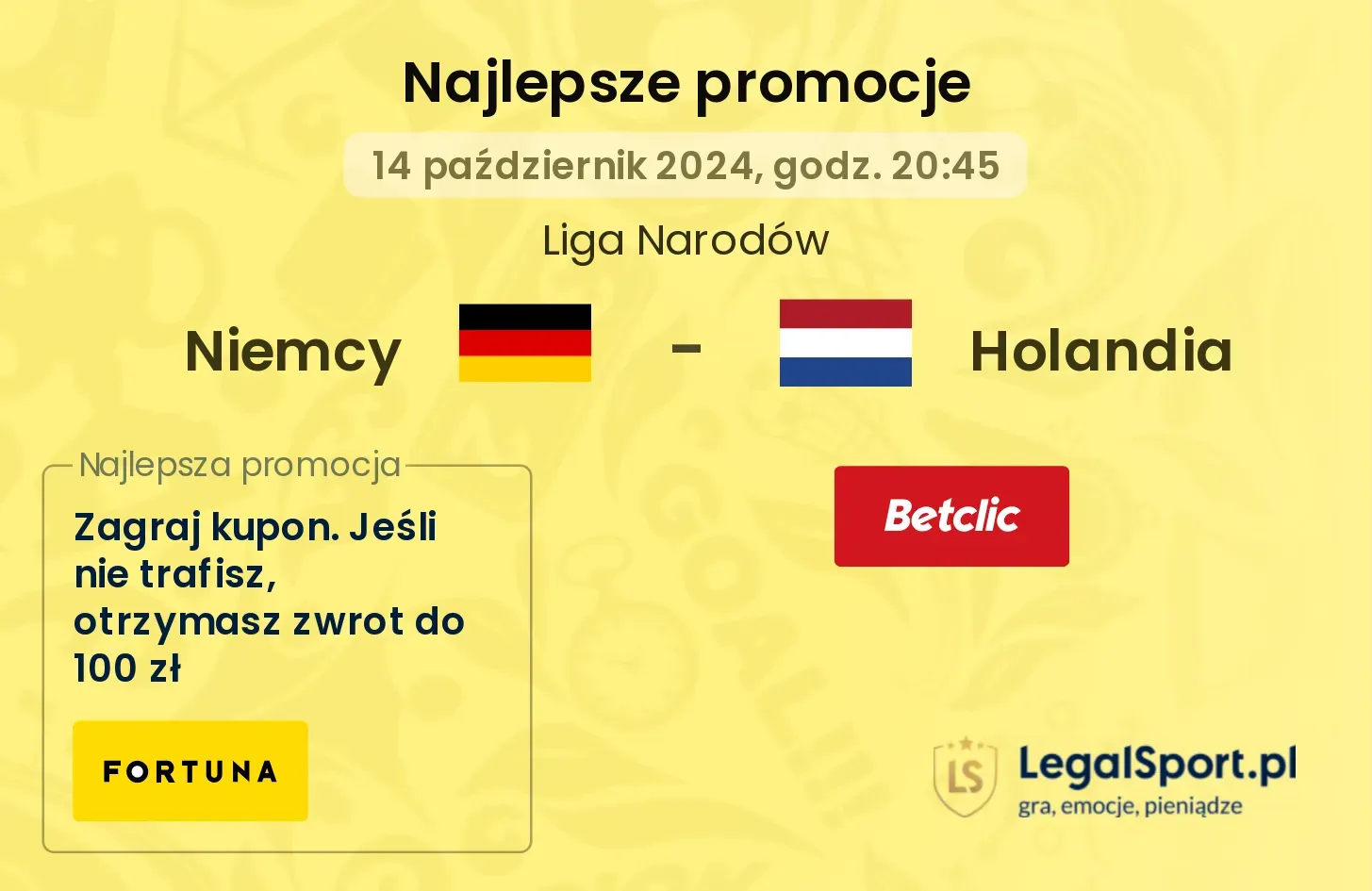 Niemcy - Holandia promocje bukmacherskie 14.10, 20:45