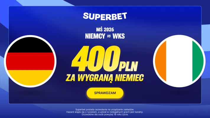 Superbet: Bonus 400 PLN za wygraną Niemiec w meczu z Wybrzeżem Kości Słoniowej