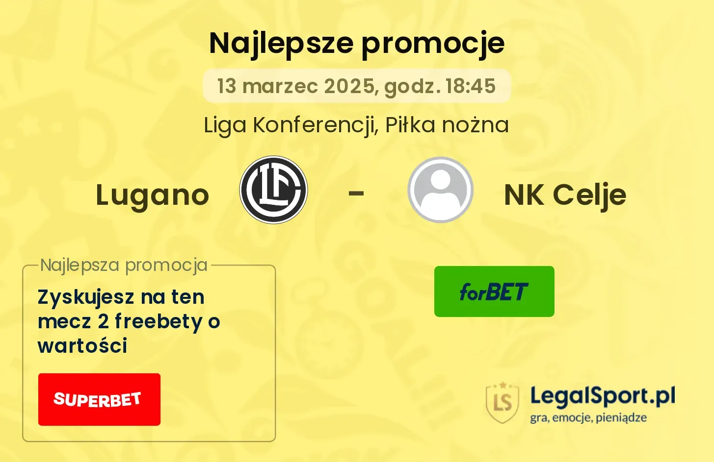 Lugano - NK Celje promocje u bukmacherów