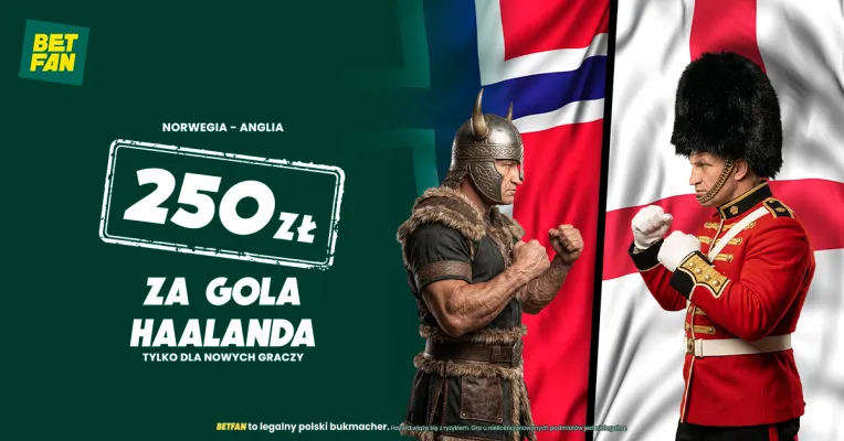 BETFAN: 250 zł za gola Haalanda z Anglią