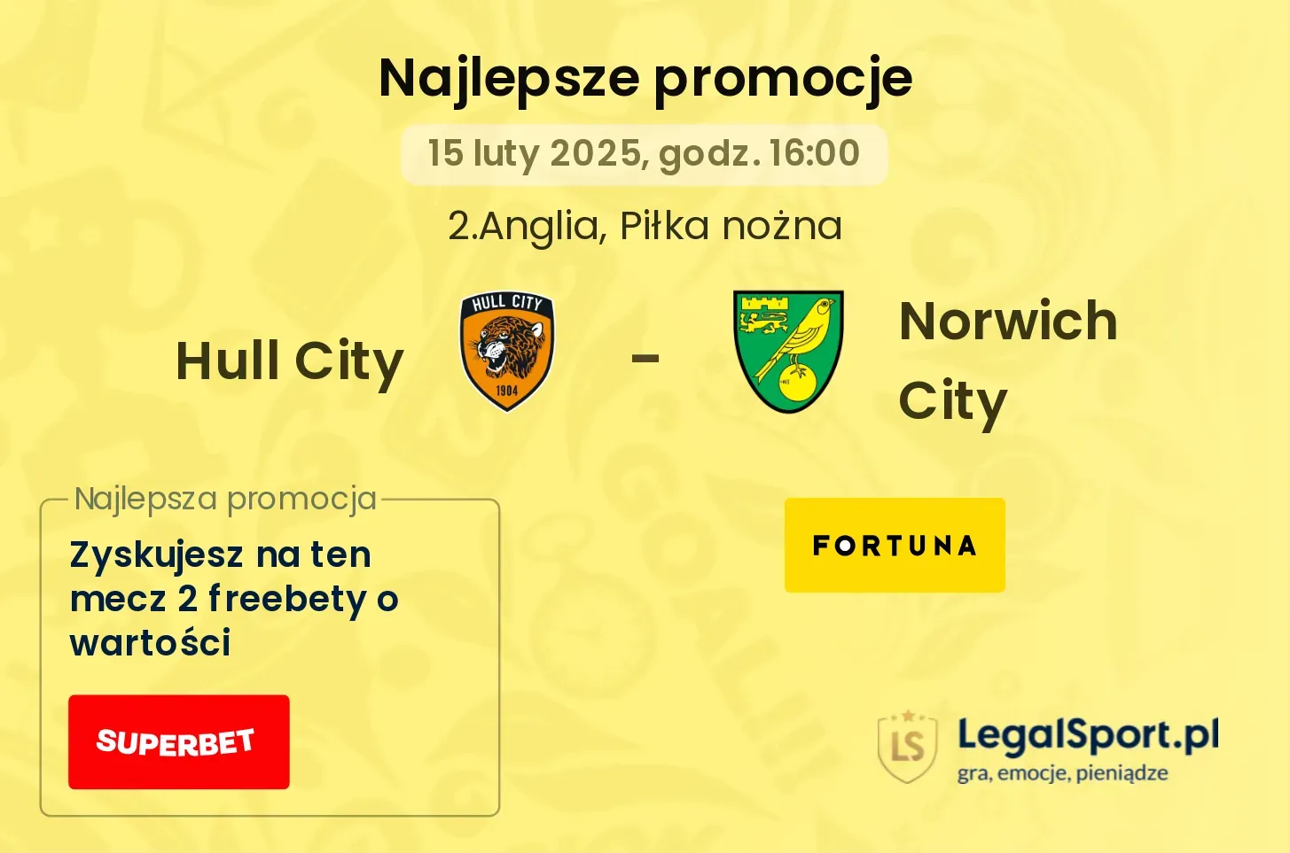 Hull City - Norwich City promocje u bukmacherów