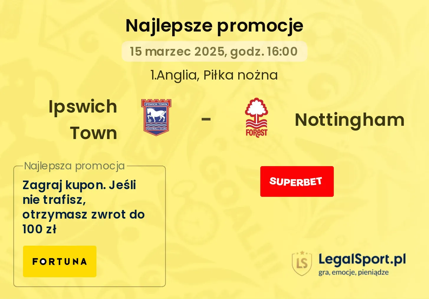 Ipswich Town - Nottingham promocje u bukmacherów