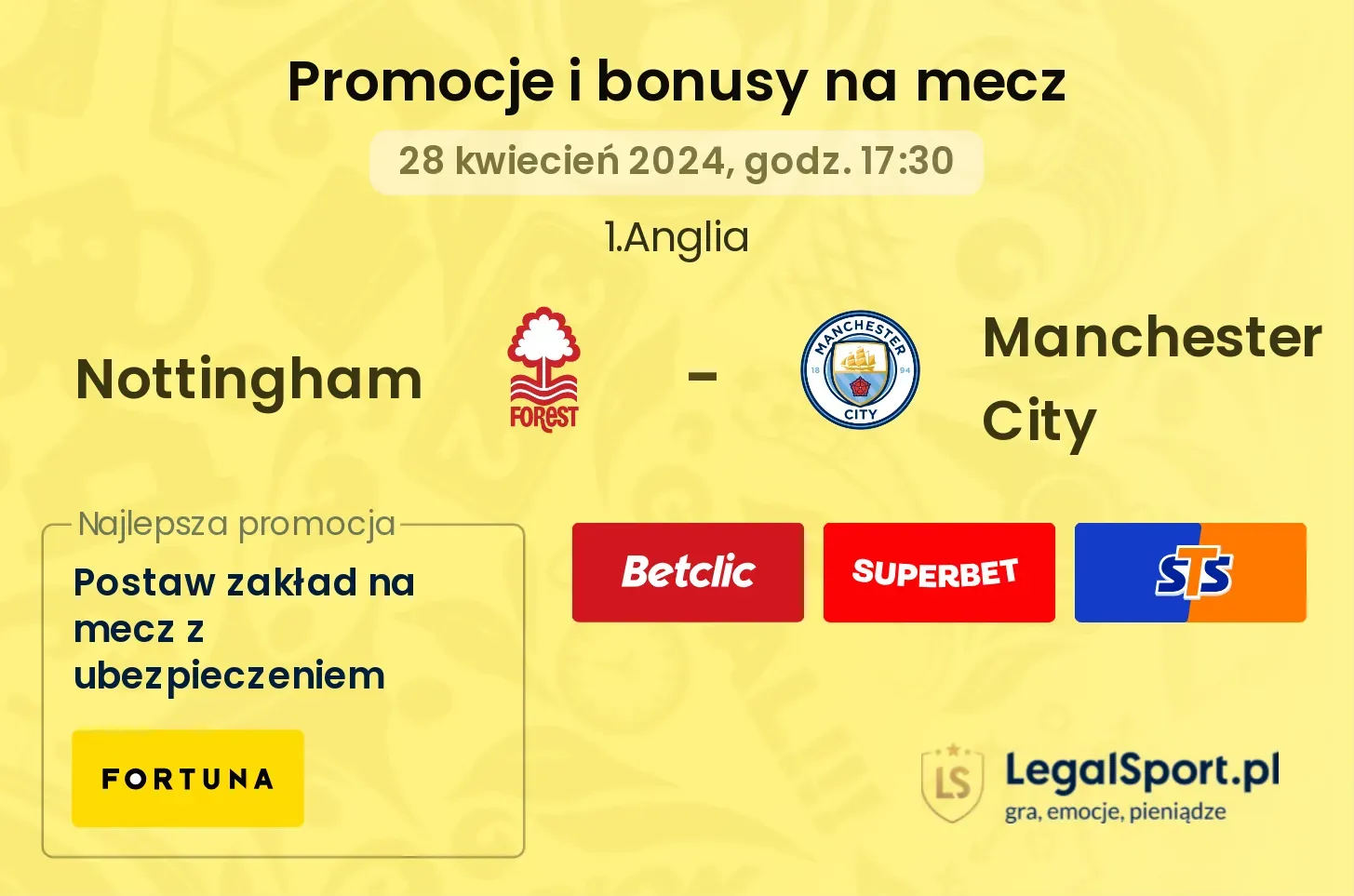 Nottingham - Manchester City promocje bonusy na mecz