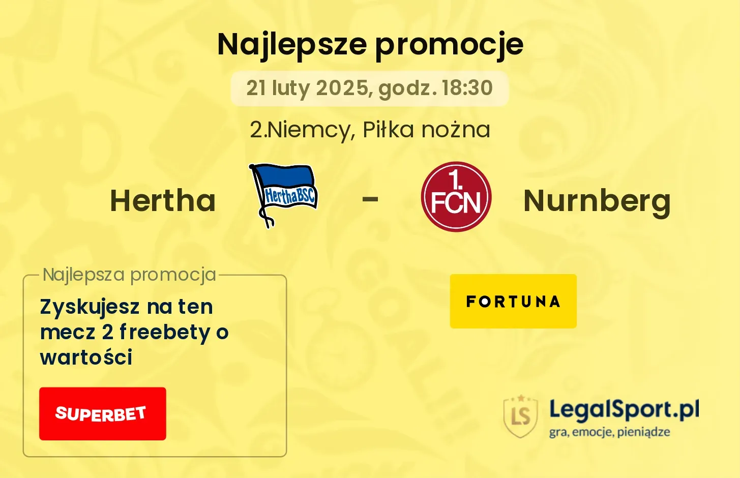 Hertha - Nurnberg promocje u bukmacherów