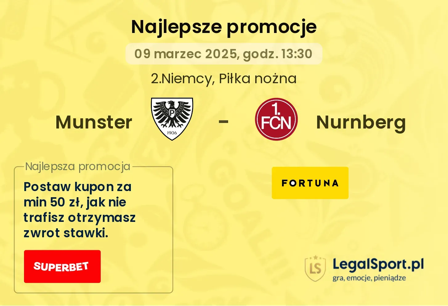 Munster - Nurnberg promocje u bukmacherów
