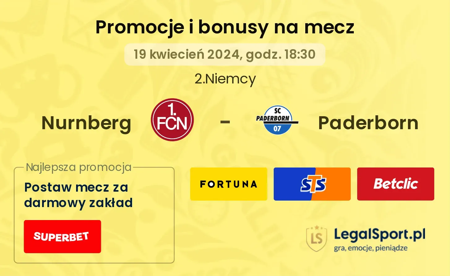 Nurnberg - Paderborn promocje bonusy na mecz
