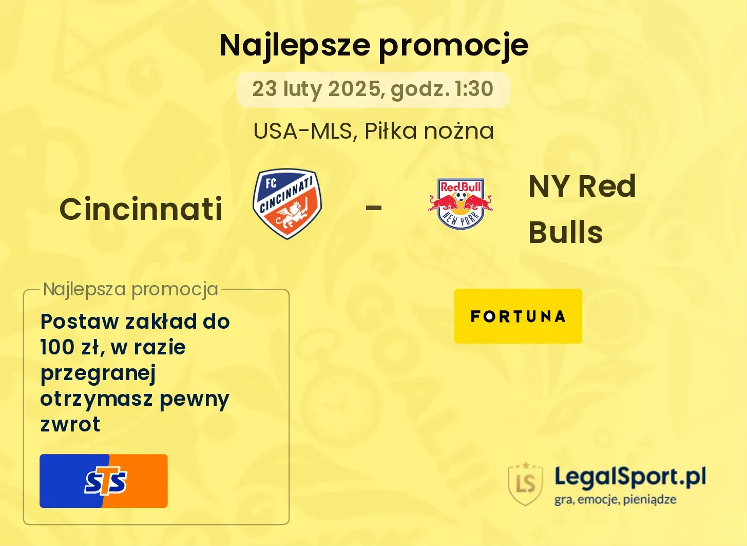 Cincinnati - NY Red Bulls promocje bukmacherskie