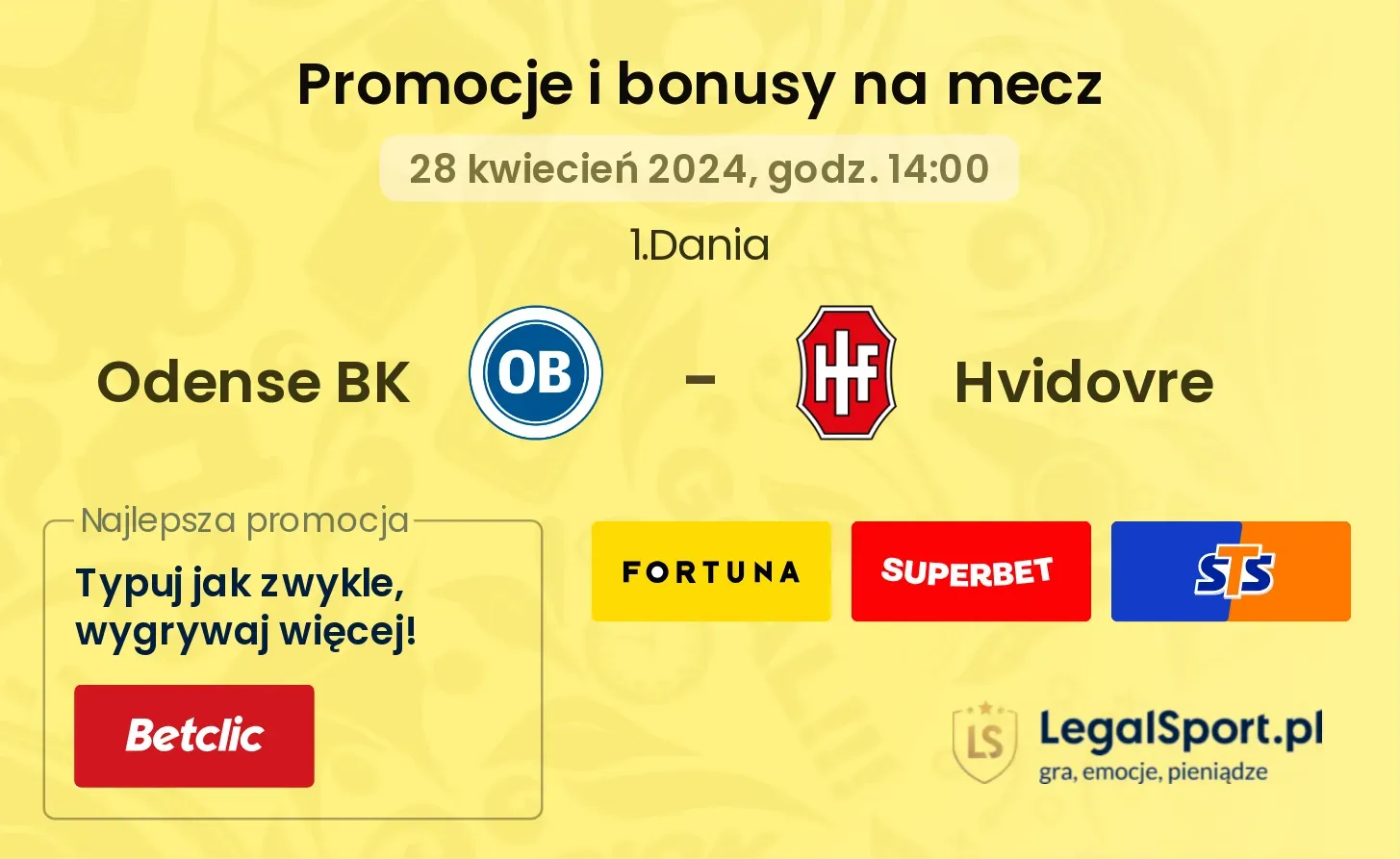 Odense BK - Hvidovre promocje bonusy na mecz