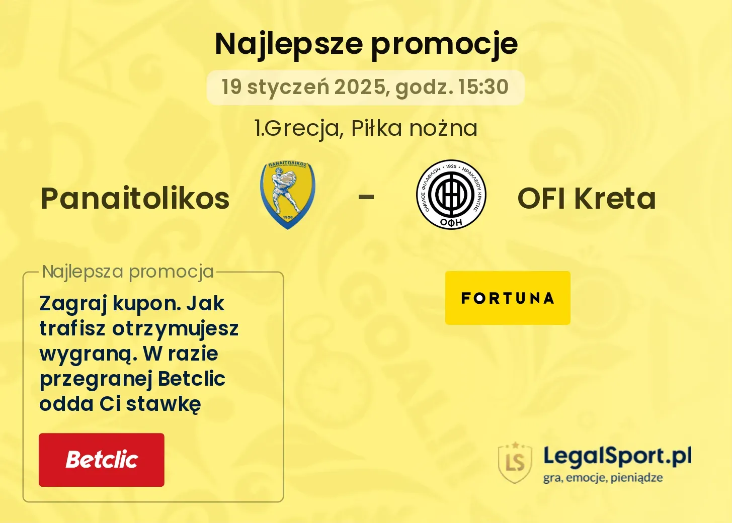 Panaitolikos - OFI Kreta promocje bukmacherskie