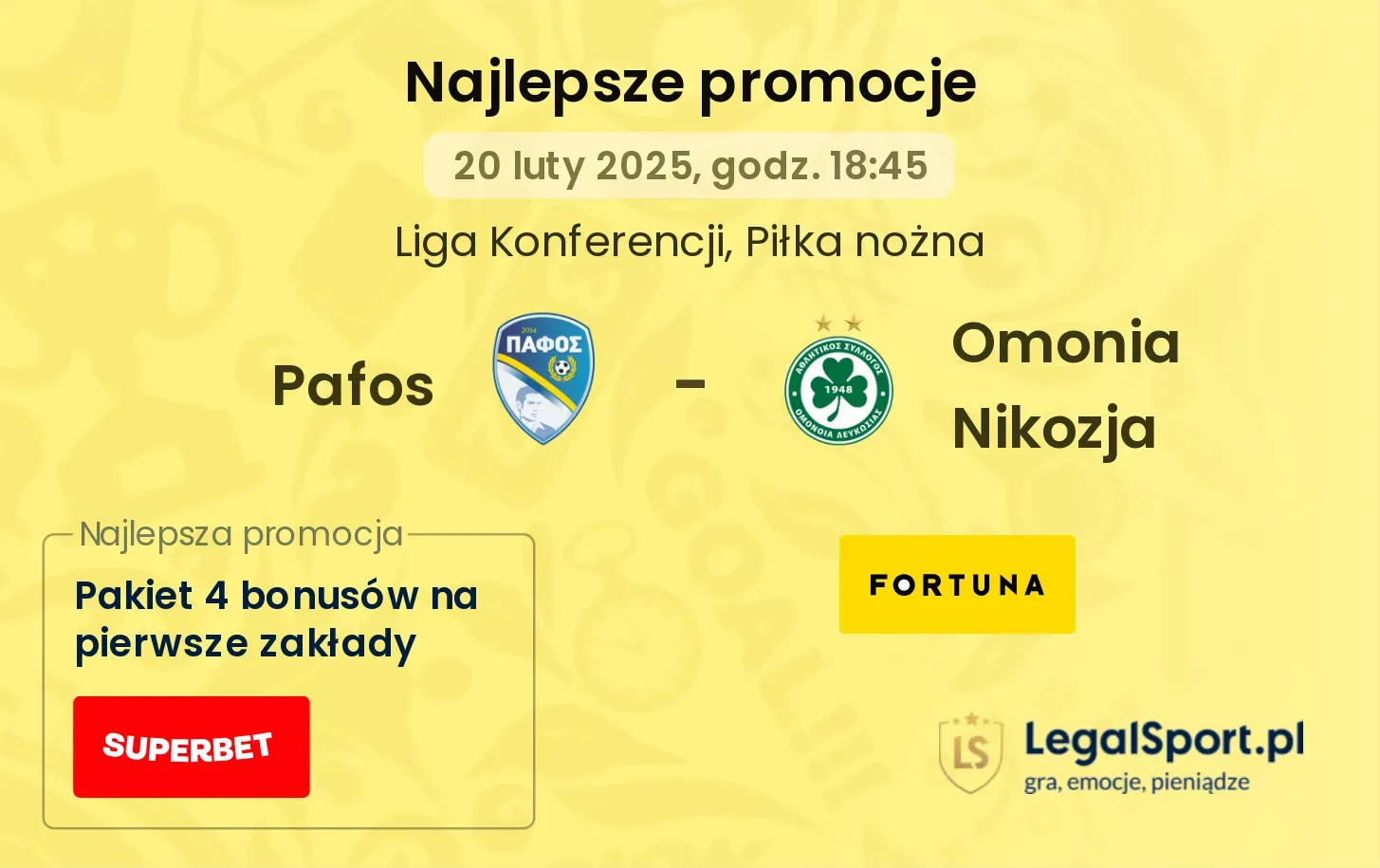 Pafos - Omonia Nikozja promocje u bukmacherów