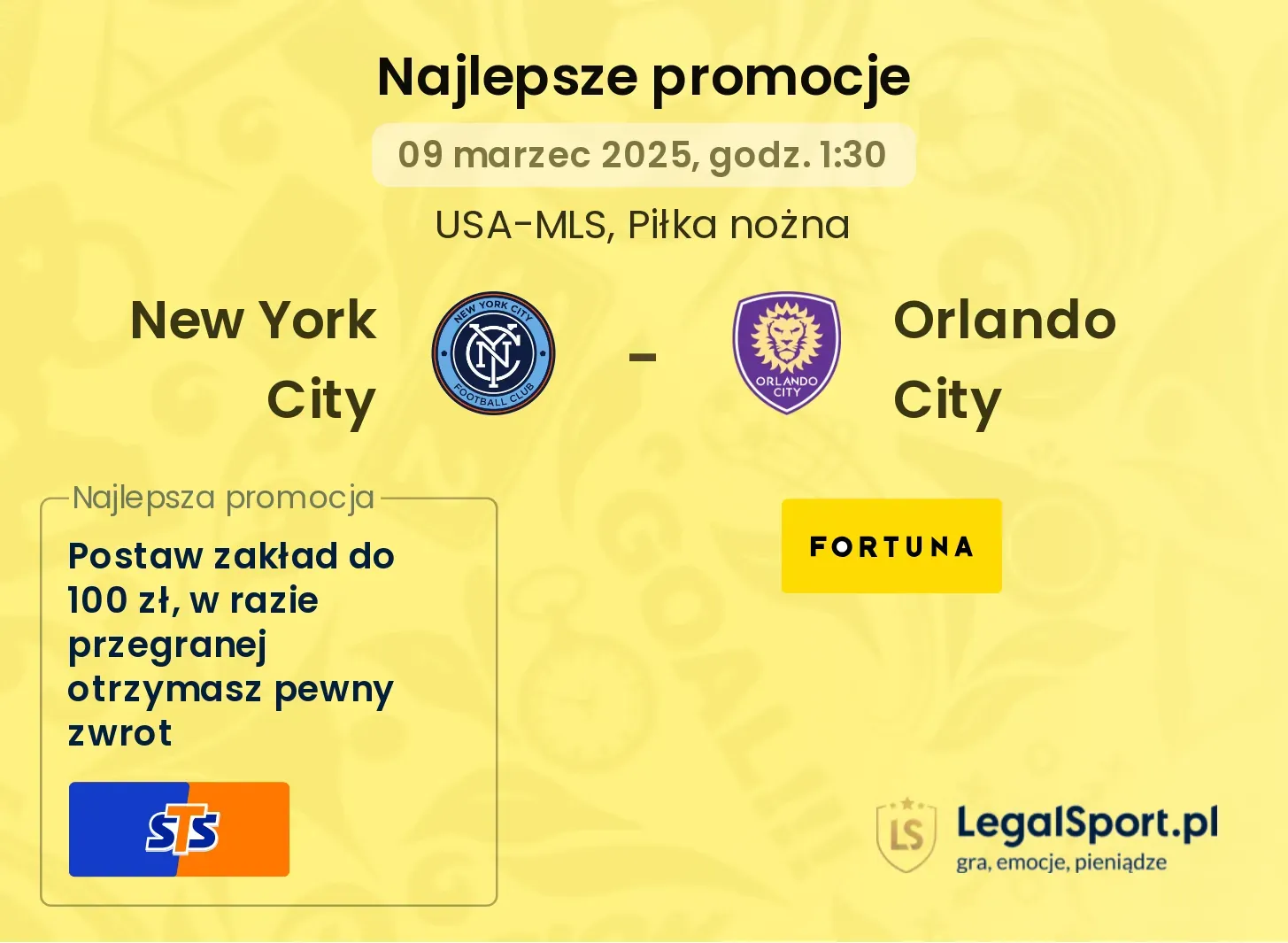 New York City - Orlando City promocje u bukmacherów