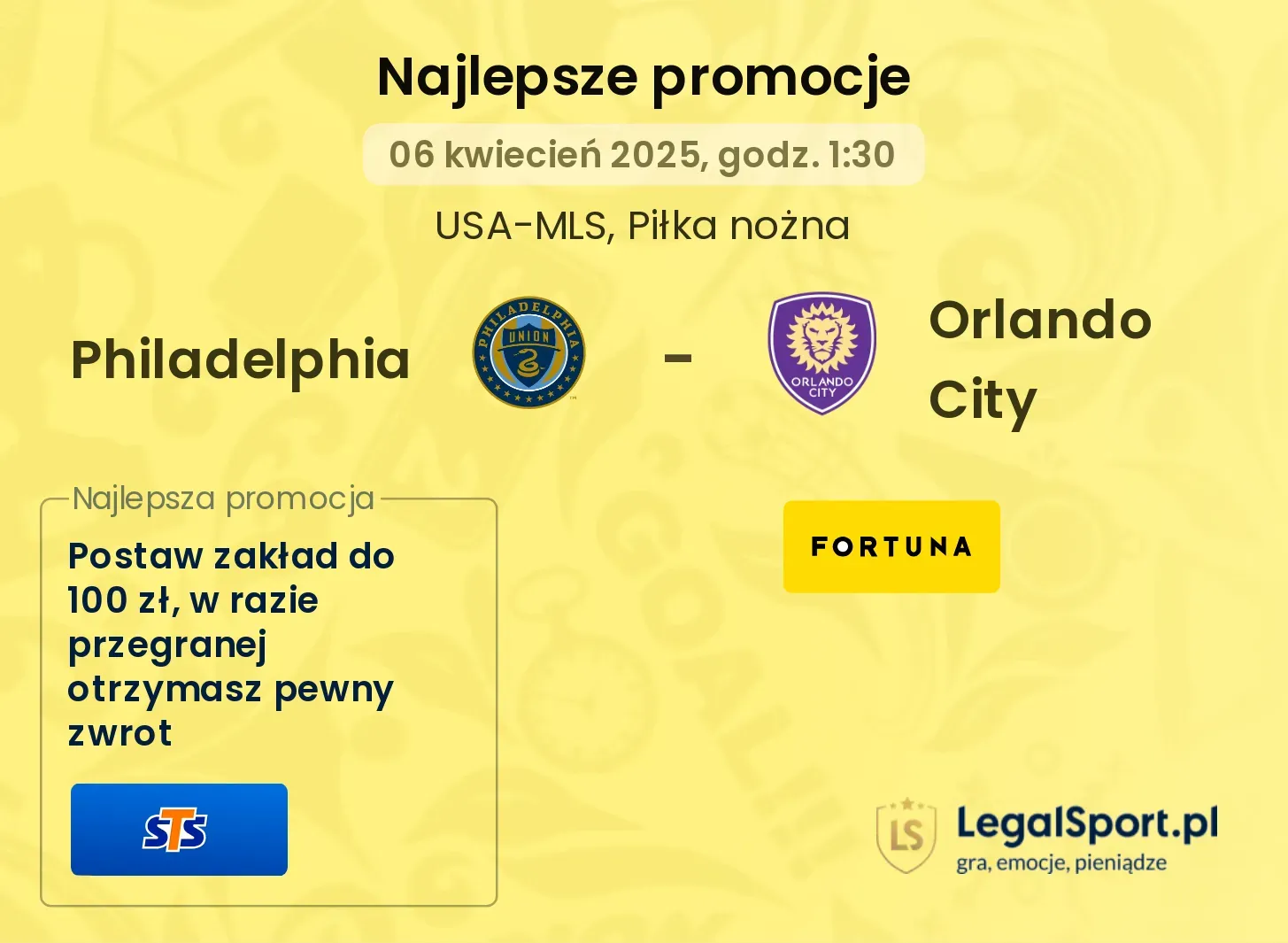 Philadelphia - Orlando City promocje bukmacherskie