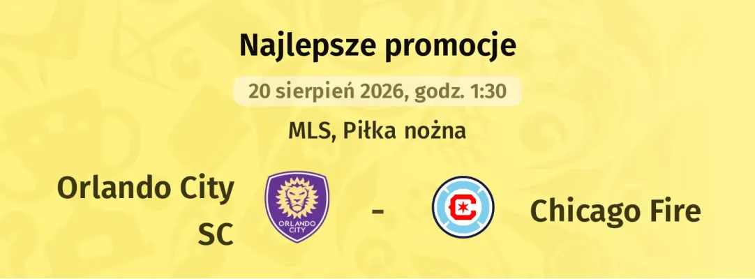 Promocja STS: 300 zł za wytypowanie drużyny z golem w meczu Orlando City SC – Chicago Fire