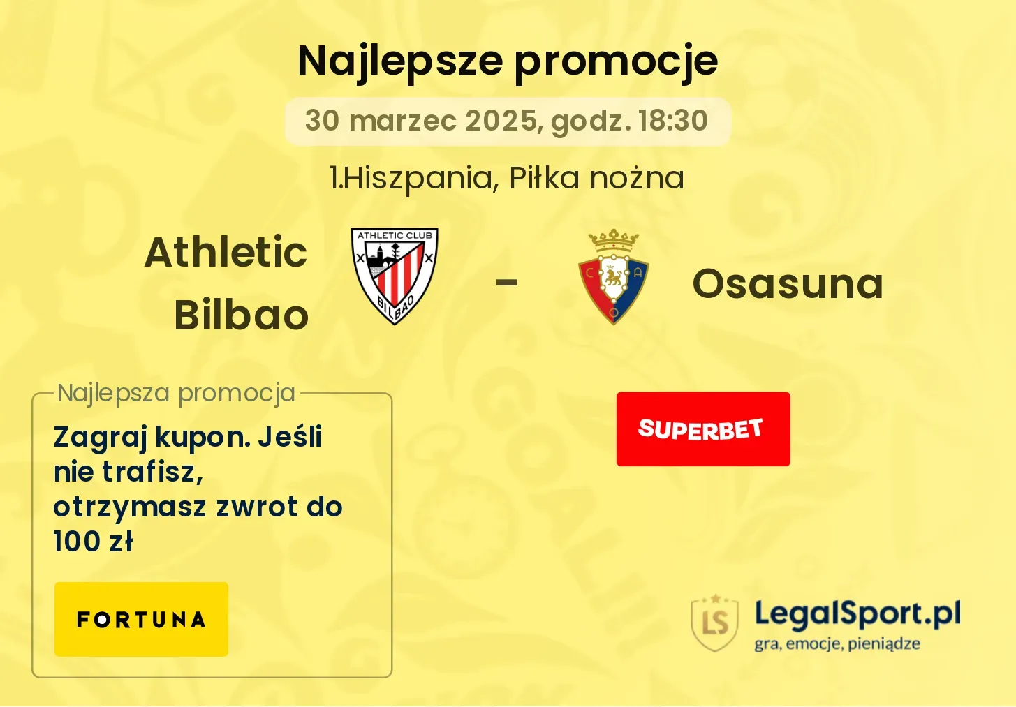 Athletic Bilbao - Osasuna promocje bukmacherskie