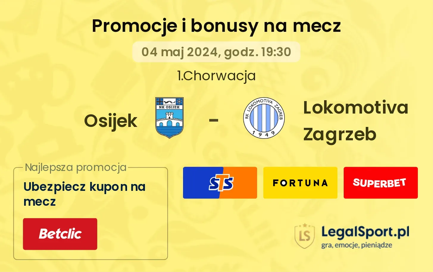 Osijek - Lokomotiva Zagrzeb promocje bonusy na mecz