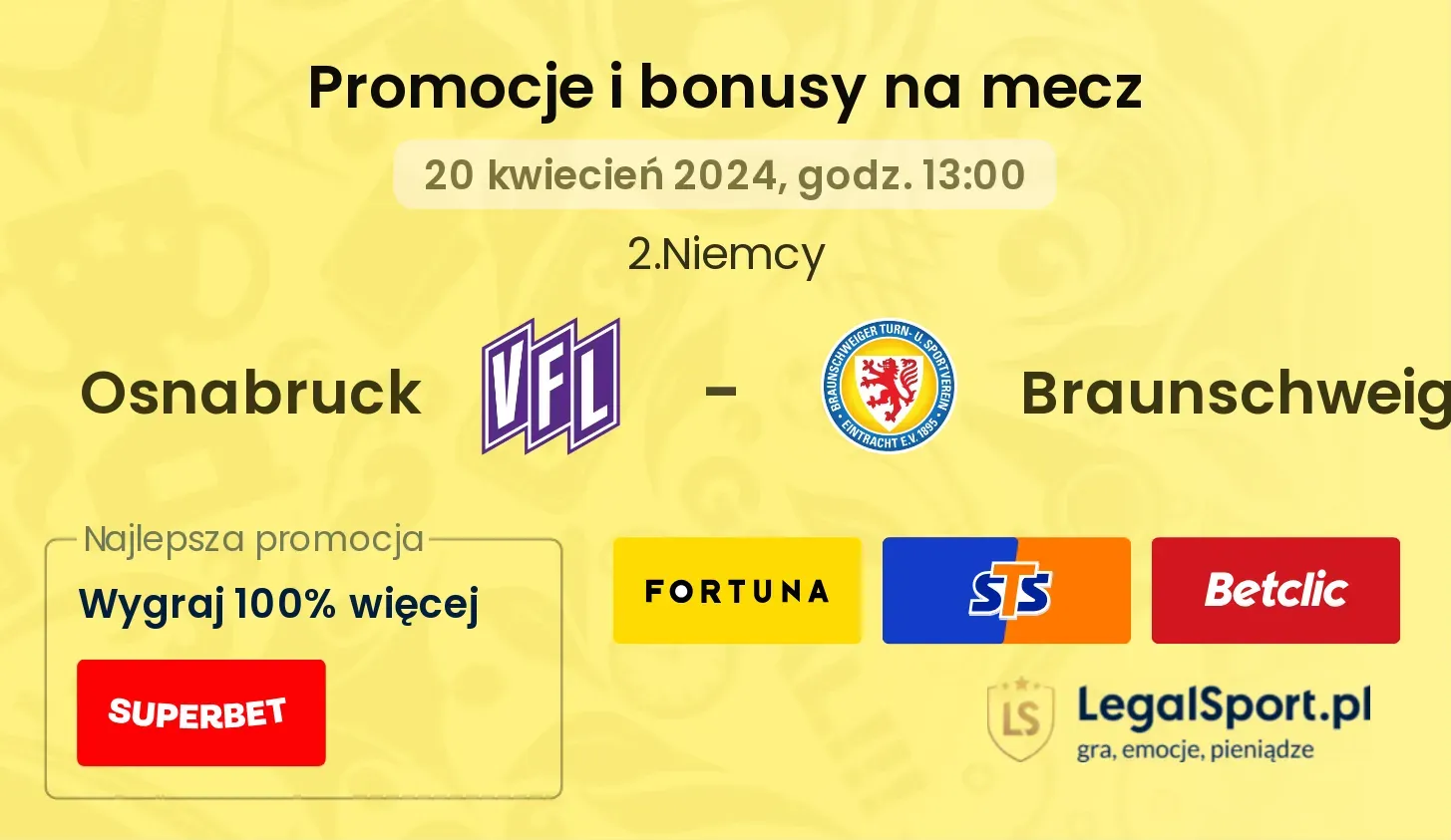 Osnabruck - Braunschweig promocje bonusy na mecz