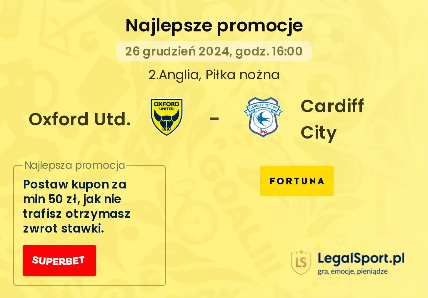 Oxford Utd. - Cardiff City promocje bukmacherskie
