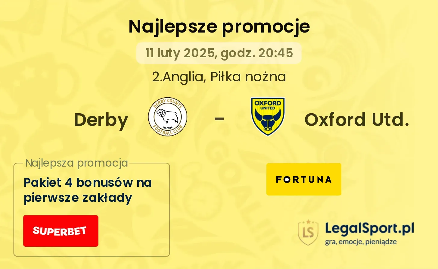 Derby - Oxford Utd. promocje u bukmacherów