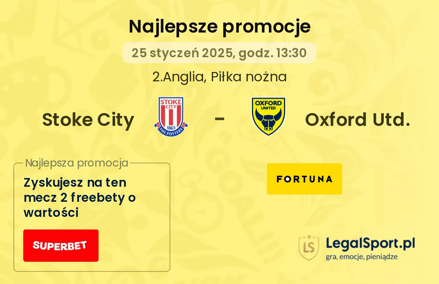 Stoke City - Oxford Utd. promocje u bukmacherów