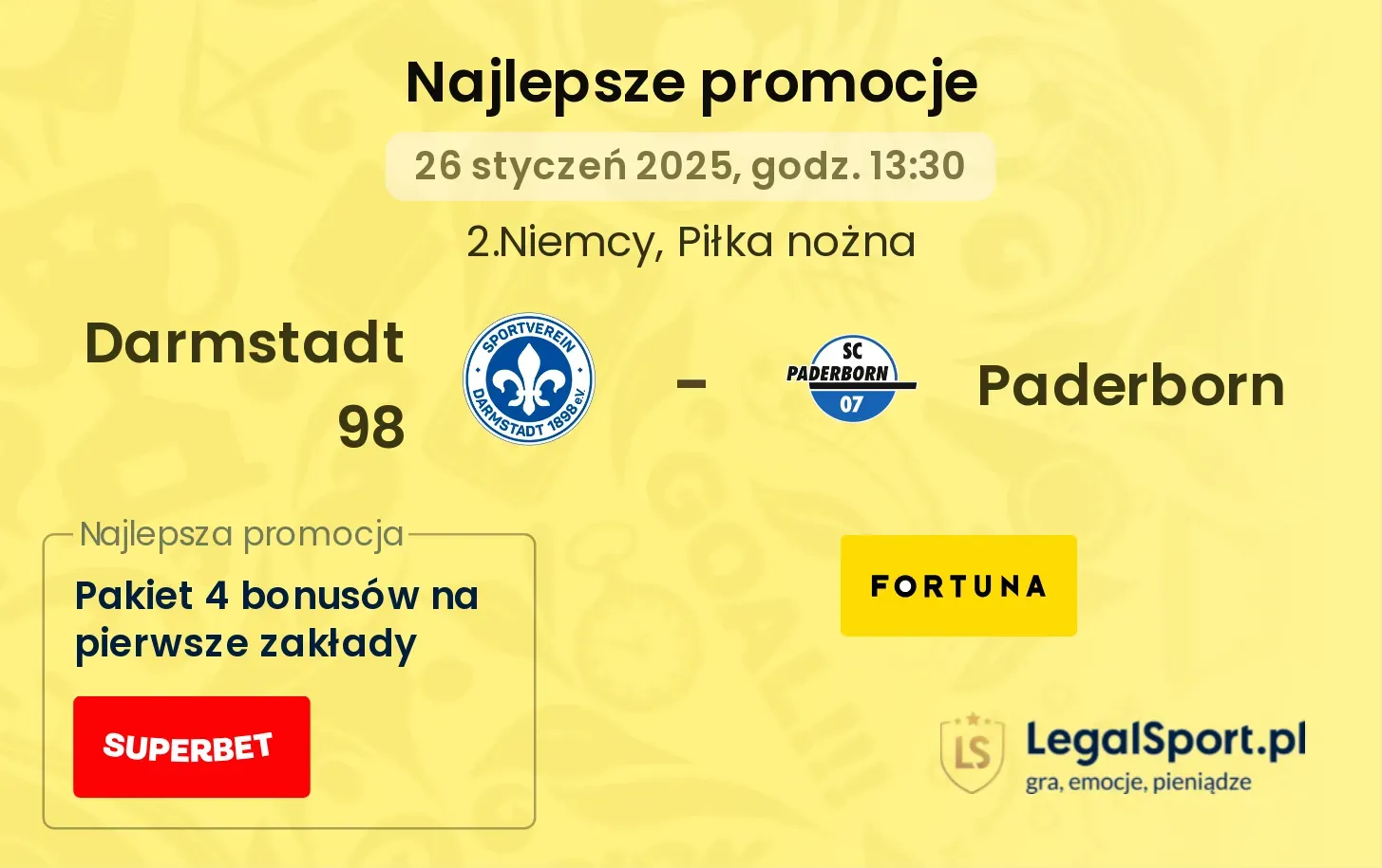 Darmstadt 98 - Paderborn promocje bukmacherskie