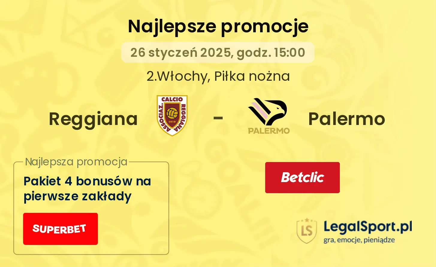 Reggiana - Palermo promocje bukmacherskie