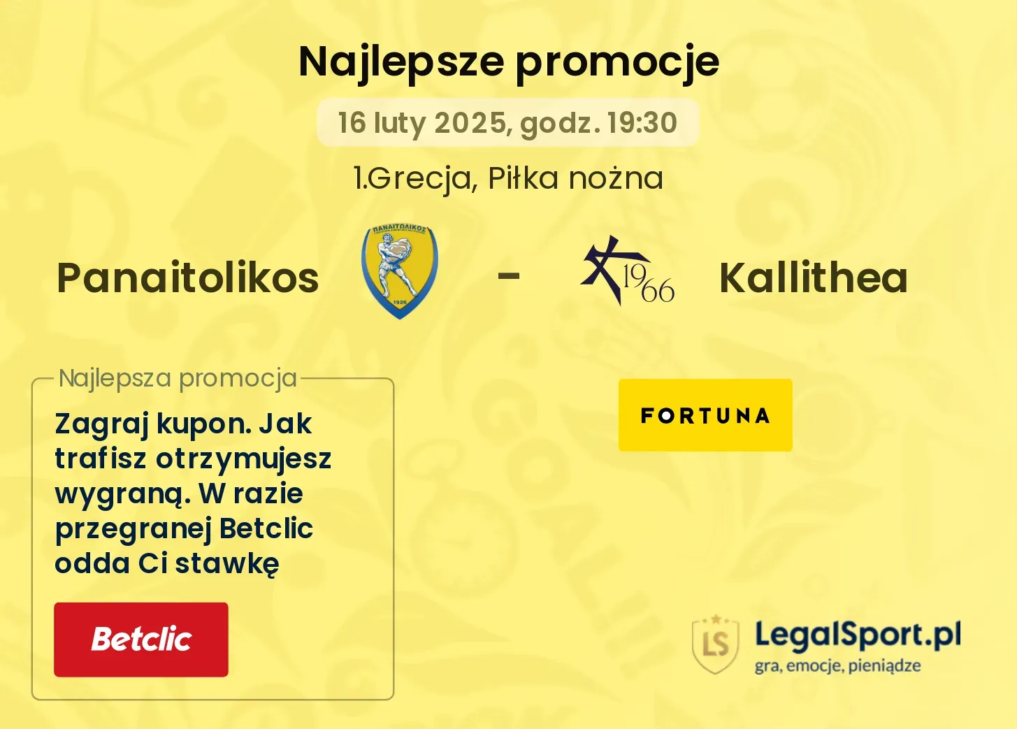 Panaitolikos - Kallithea promocje bukmacherskie