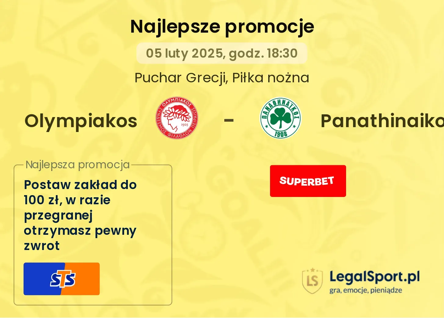 Olympiakos - Panathinaikos promocje u bukmacherów