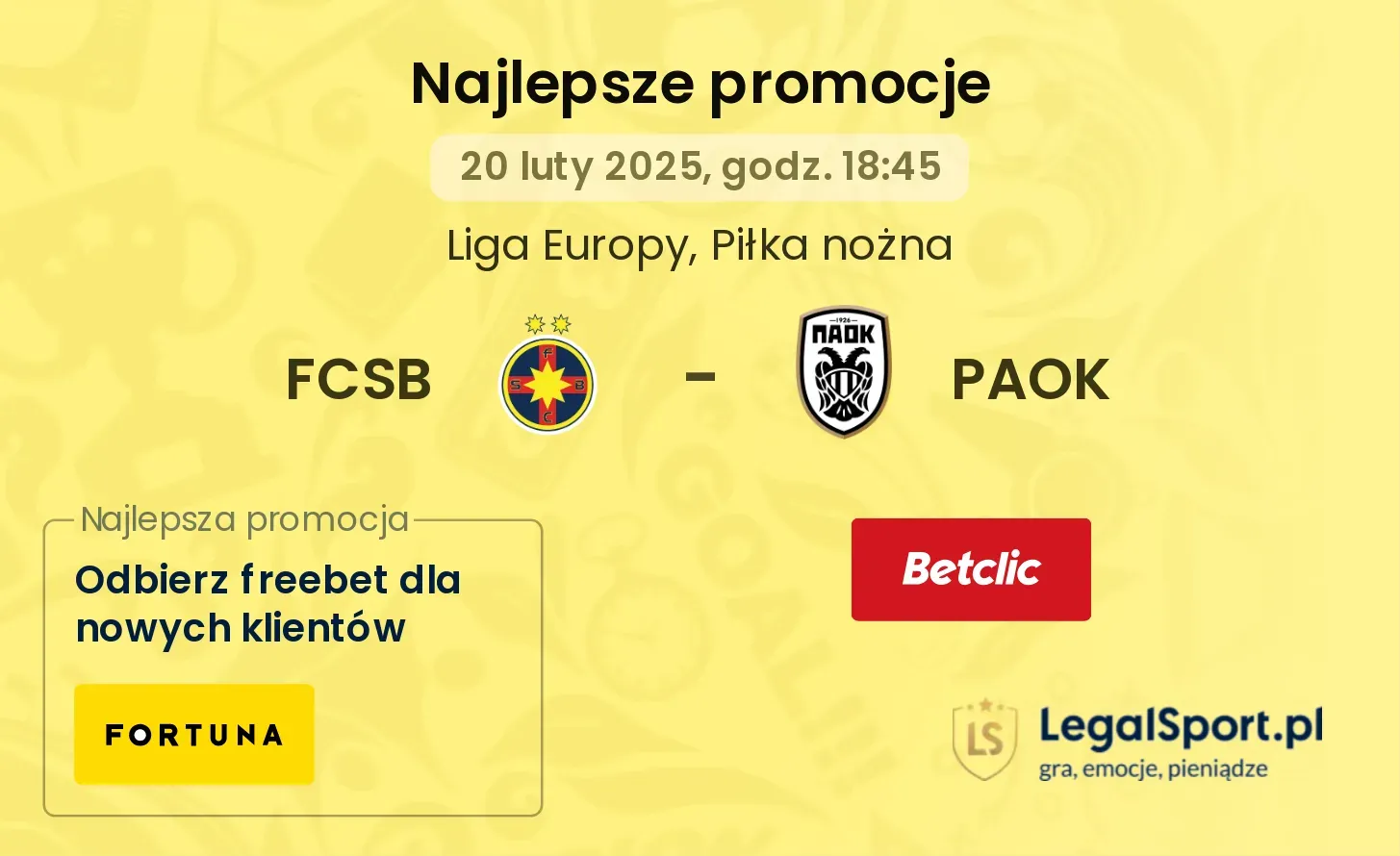 FCSB - PAOK promocje bukmacherskie