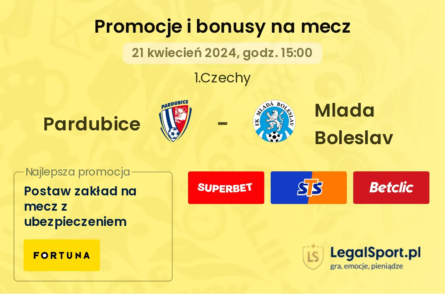 Pardubice - Mlada Boleslav  promocje bonusy na mecz